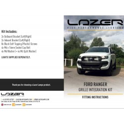 Lazer Lamps Kühlergrill-Montagesatz für Ford Ranger inkl. 2x Triple-R 750 Standard