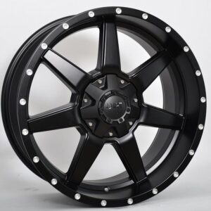 Dirt D39 schwarz matt/miled rivets oder matt gunmetal Alufelge 20" ET12 Jeep Wrangler, Dodge Ram