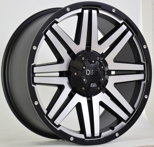 Dirt D68 schwarz matt/machined face ET25 Alufelge 20" TÜV Nissan, Renault, Mercedes