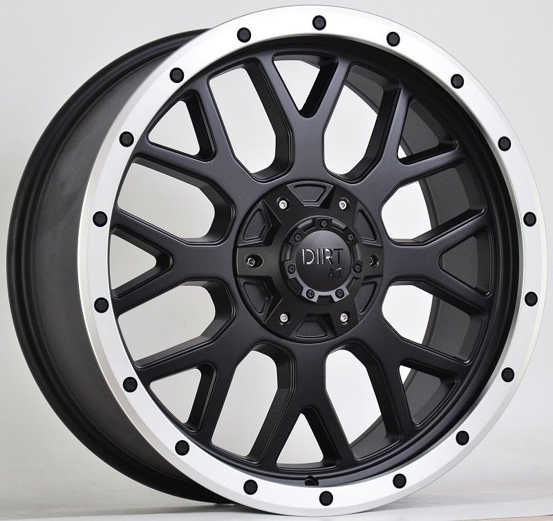 Dirt D69 schwarz matt/chrome Alufelge 20" ET25 Ford, Fiat, Toyota, Mitsubishi, Isuzu