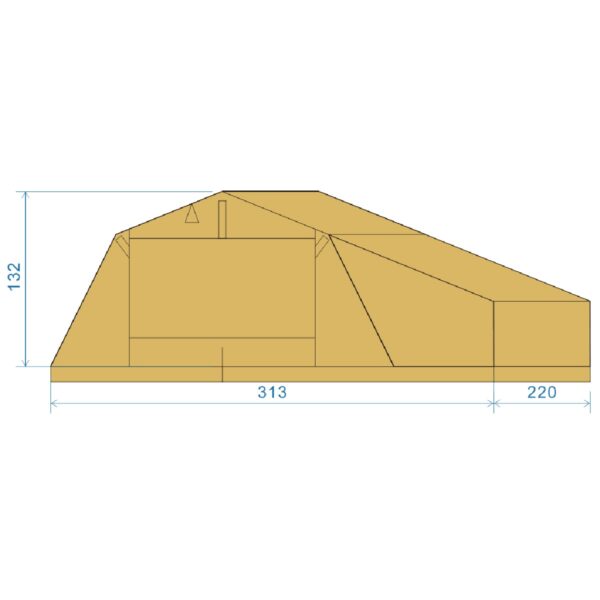 Dachzelt Desert I 220cm in Sandfarbe inkl. Vorzelt