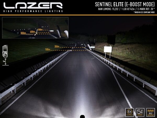 Lazer Lamps Sentinel Elite LED Fernscheinwerfer, schwarz - Hohe plus breite