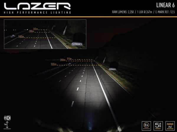 Lazer Lamps Linear-6 Standard LED Fernscheinwerfer - Breite Lichtverteilung