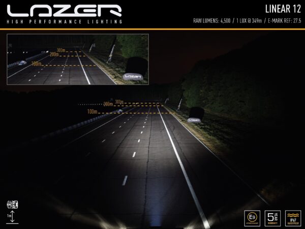 Lazer Lamps Linear-12 Standard LED Fernscheinwerfer - Breite Lichtverteilung