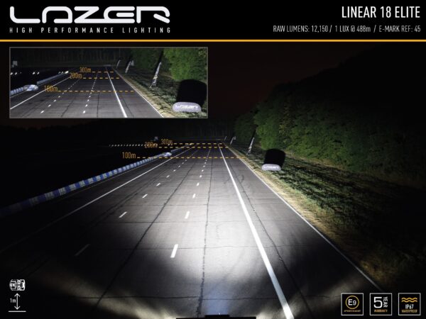 Lazer Lamps Linear-18 Elite LED Fernscheinwerfer - Breite Lichtverteilung