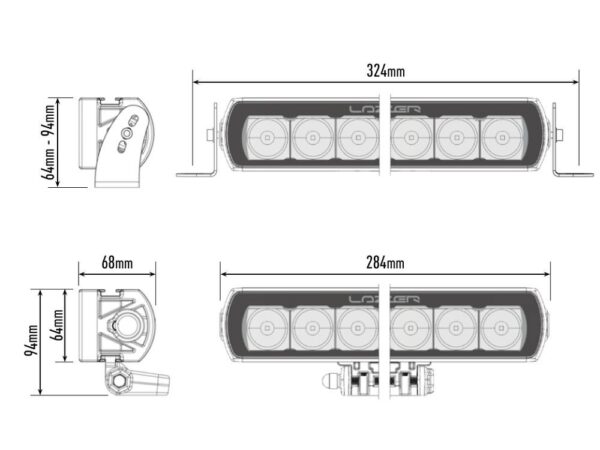 Lazer Lamps ST6 Evolution LED Fernscheinwerfer - Breite Lichtverteilung