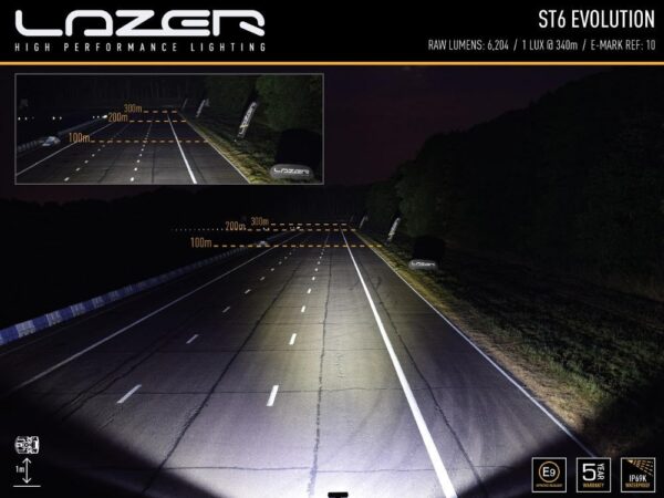 Lazer Lamps ST6 Evolution LED Fernscheinwerfer - Breite Lichtverteilung