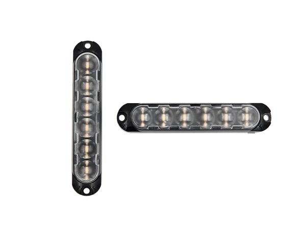 LED Blitzmodul Gecko 6 LED's gelb 11-30V, horizontal