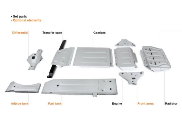 6mm Alu Unterfahrschutz Set - Ford Ranger