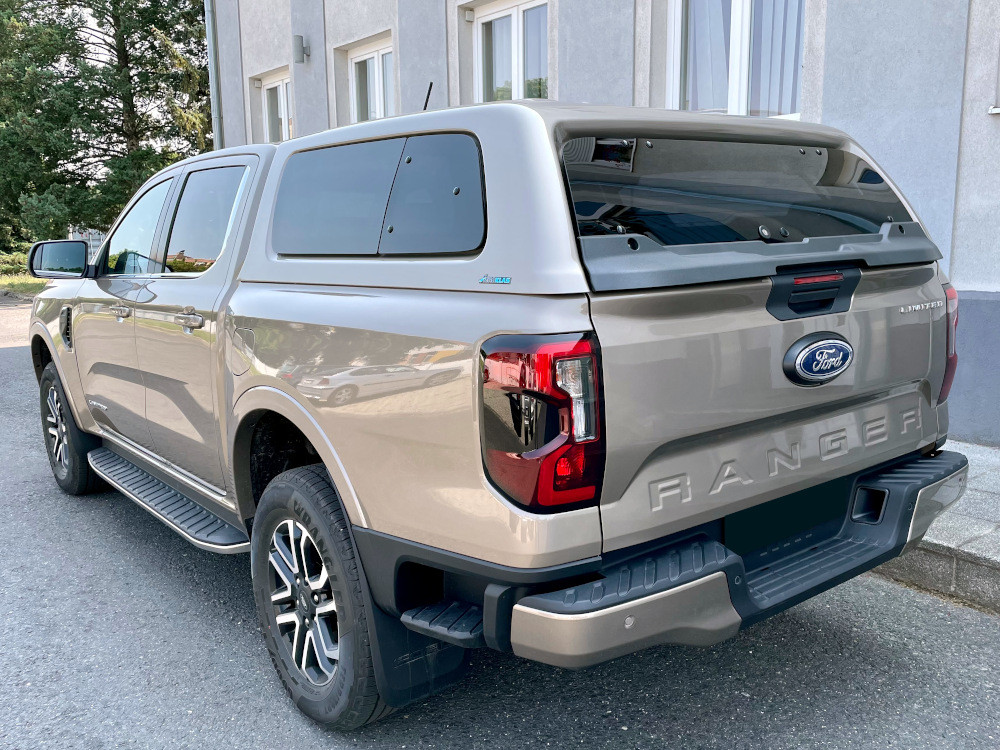 AEROKLAS Stylish Hardtop - mit Aufklappfenster rechts und Ausstellfenster links-Ford Ranger D/C-Ford Raptor 2023-