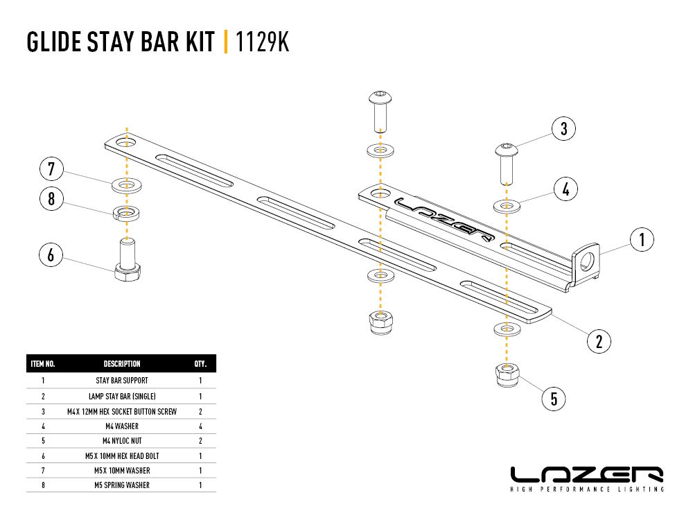 Lazer Lamps Halterungsstange – Glide