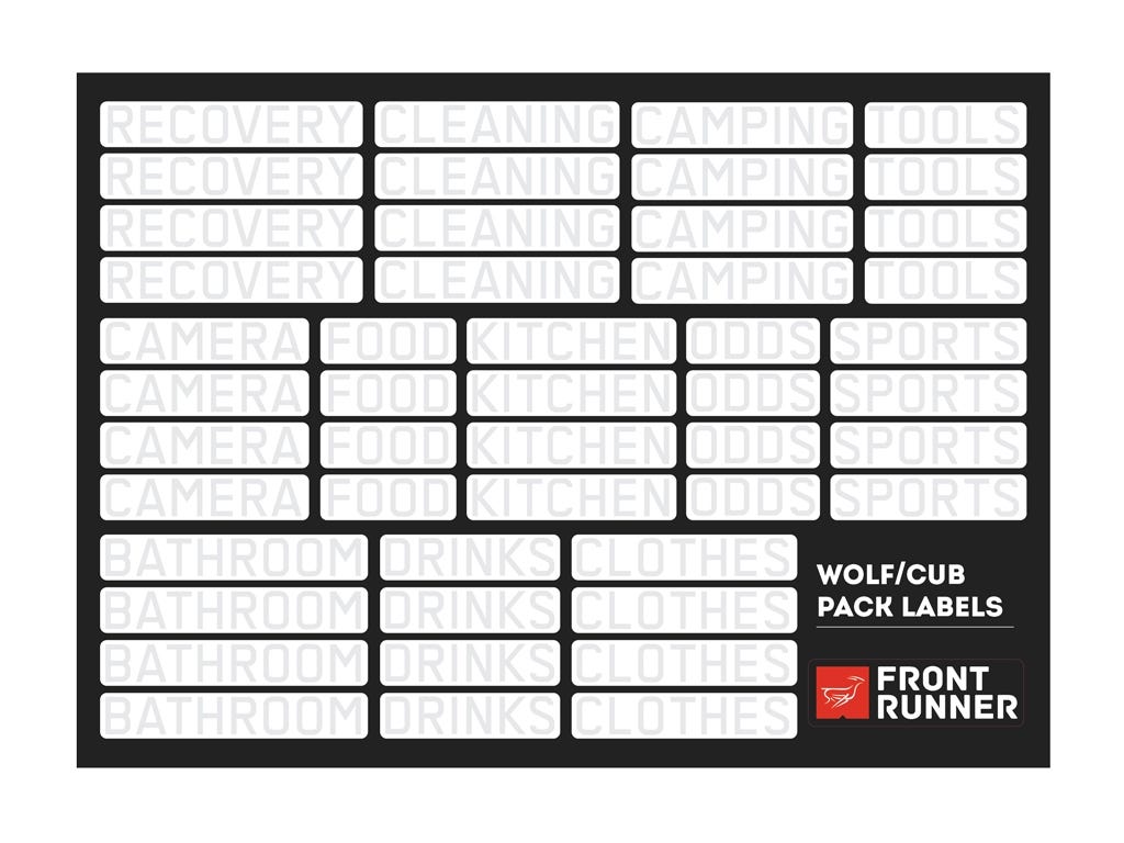 Wolf Pack Pro und Cub Box Organisation-Labels