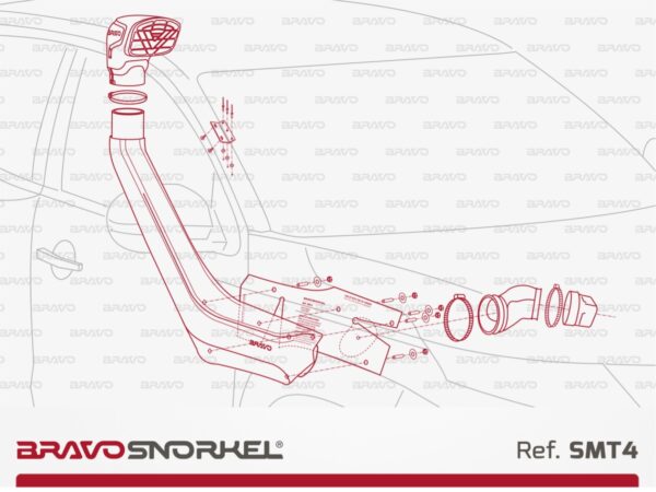 Bravo Snorkel Ansaugschnorchel SMT4 für Mitsubishi L200 2019+ – Bild 2