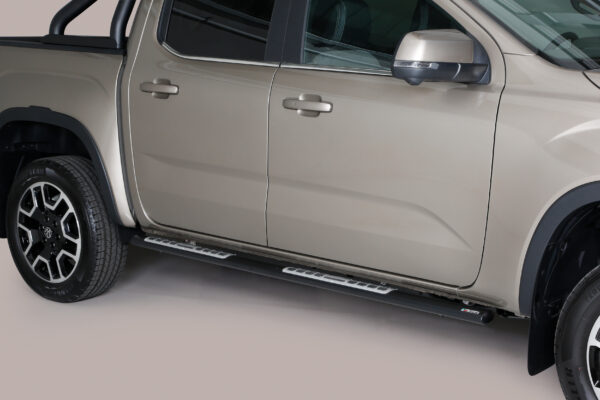 Misutonida DSP521PL Edelstahl schwarz matt Trittbretter für Volkswagen Amarok ab 2023 – ovale Schwellerrohre