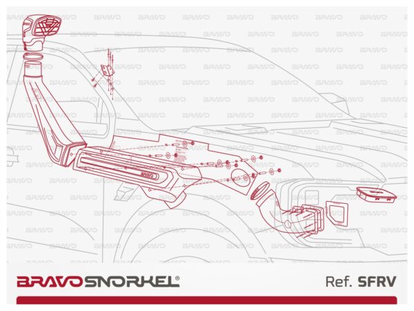 Bravo Snorkel Ansaugschnorchel für Ford Ranger Raptor Benzin 2023- – Bild 3