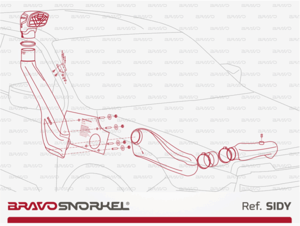 Bravo Snorkel Ansaugschnorchel für Isuzu D-Max mit LED 2020- – Bild 3