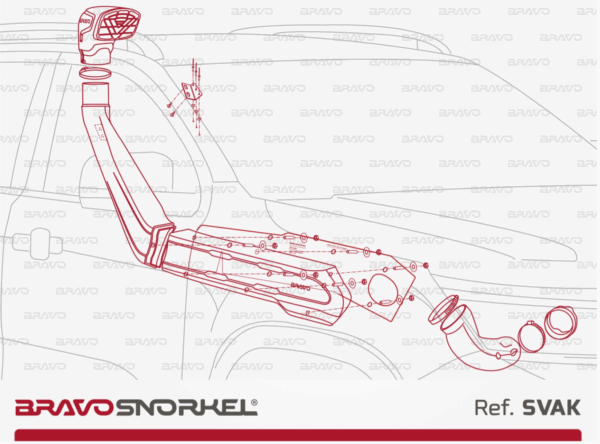 Bravo Snorkel Ansaugschnorchel für Volkswagen VM Amarok mit LED-Scheinwerfer 2023- – Bild 3