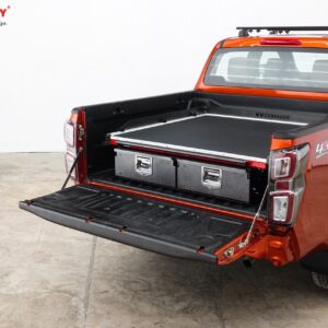 Carryboy ausziehbarer Laderaumtisch 800 mit 2 Schubladen Größe S 47 – 1240 x 1400 x 360 mm